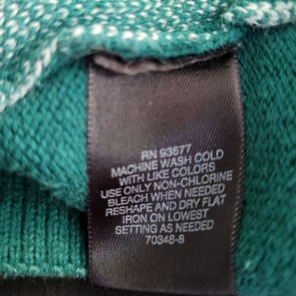 LIZ CLAIBORNE Womens Green Chevron Sweater Sz 2X V-Neck Minimalist Graphic - Picture 5 of 8